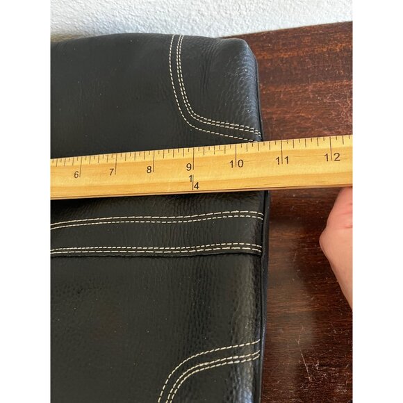 Vintage Coach Hampton Black Pebble Leather Tote Turnlock Zip Medium Bag F13959 - Picture 8 of 13